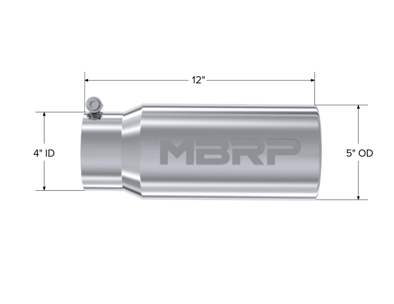 MBRP Exhaust pT5050 MBRP Universal Tip 5 O.D. Rolled Straight 4 inlet 12 length thumbnail 8