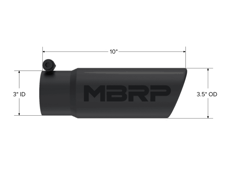MBRP Exhaust pT5115BLK MBRP Universal Tip 3-1/2in O.D. Angled Rolled End - 3in ID Inlet 10in Length - Black thumbnail 7