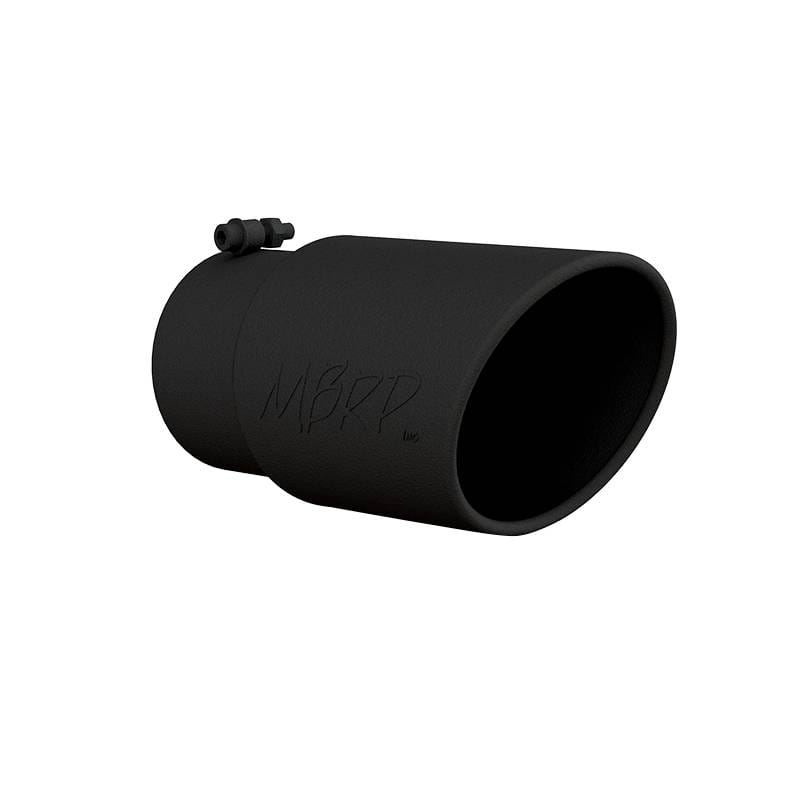 MBRP Exhaust pT5075BLK MBRP Universal Tip 6in O.D. Angled Rolled End 5 inlet 12 length - Black Finish thumbnail 6