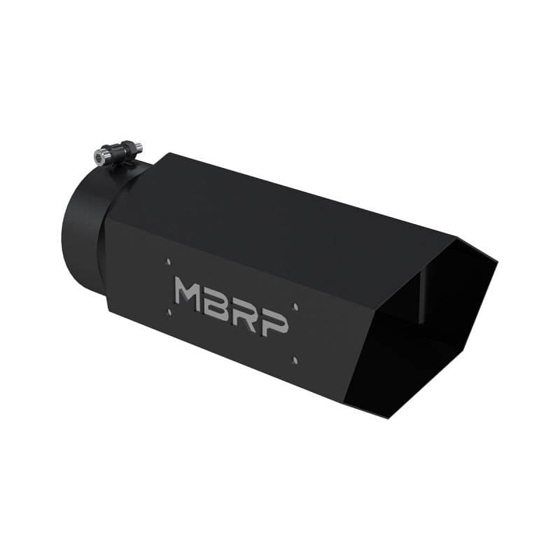 MBRP Exhaust pT5166BLK MBRP Universal Hex Tip 5in Inlet 16in Length w/ Logo - Black Coated thumbnail 5