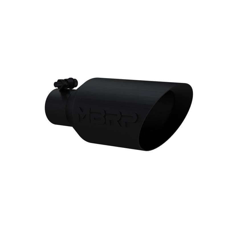 MBRP Exhaust pT5161BLK MBRP Universal Dual Wall Angle Rolled End Tip 4-1/2in OD / 2-1/2in Inlet / 11in Length - Black thumbnail 4