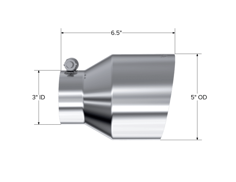 MBRP Exhaust pT5184 MBRP Universal T304 Stainless Steel Tip, 3in ID / 5in OD Out / 6.5in Length / Angle Cut Single Wall thumbnail 4
