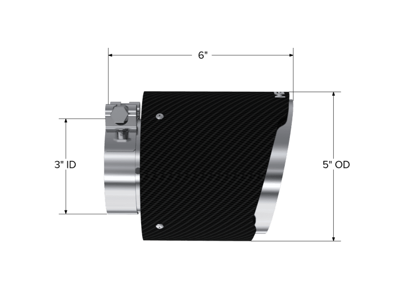MBRP Exhaust pT5184CF MBRP Universal Carbon Fiber Tip, 3in. ID./5in. OD./ 6.13in L. Angle Cut Dual Wall thumbnail 6