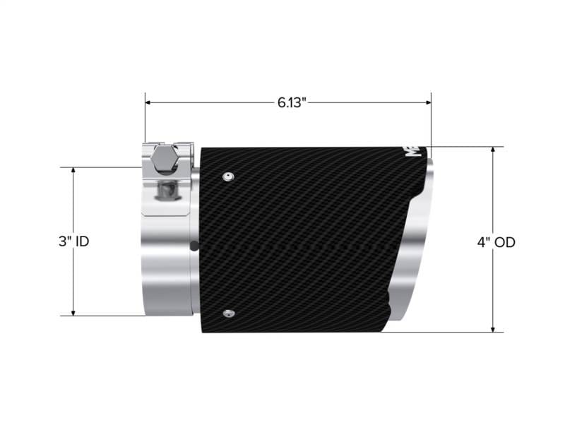 MBRP Exhaust pT5188CF MBRP Universal Carbon Fiber Tip 3in ID / 4in OD Out / 6.13in Length Angle Cut Dual Wall thumbnail 6