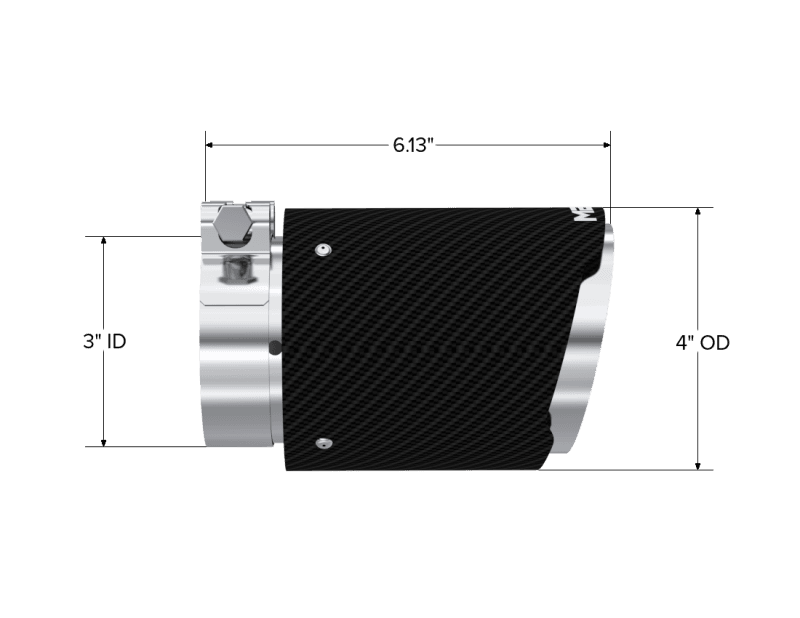 MBRP Exhaust pT5188CF MBRP Universal Carbon Fiber Tip 3in ID / 4in OD Out / 6.13in Length Angle Cut Dual Wall thumbnail 8