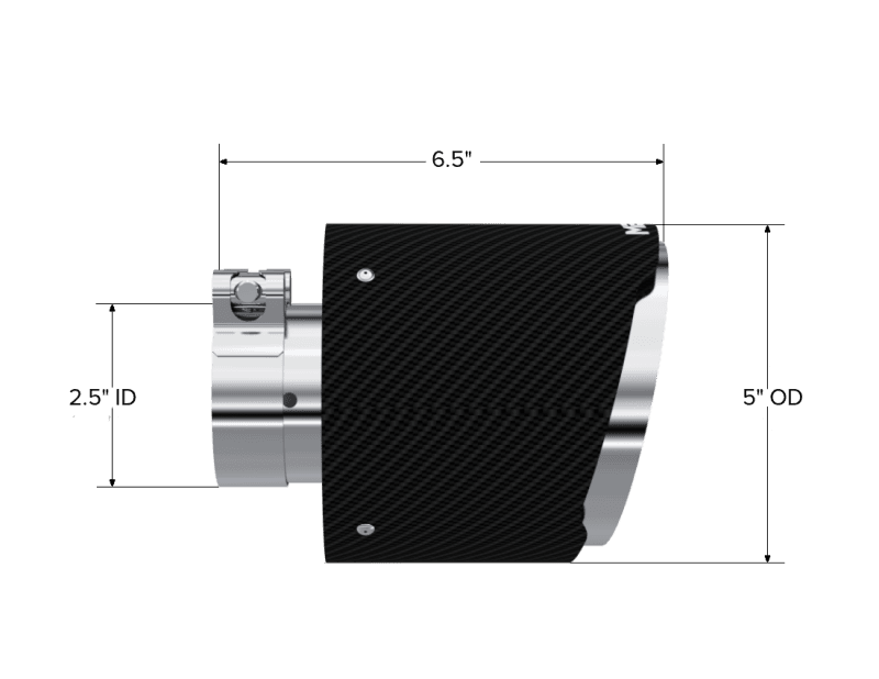 MBRP Exhaust pT5190CF MBRP Universal Carbon Fiber Tip 2.5in ID / 5in OD Out / 6.5in Length Angle Cut Dual Wall thumbnail 8