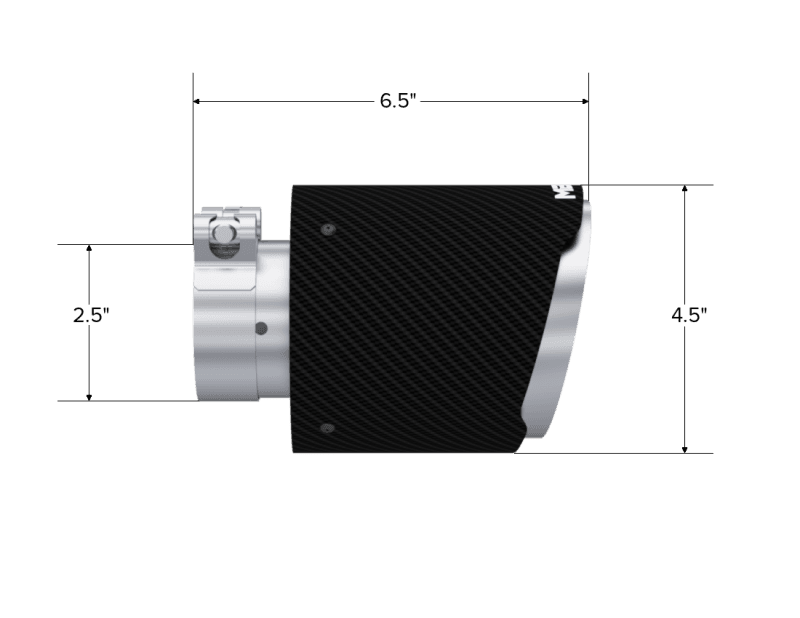 MBRP Exhaust pT5191CF MBRP Universal Carbon Fiber Tip 2.5in ID / 4.5in OD Out / 6.5in Length Angle Cut Dual Wall thumbnail 4