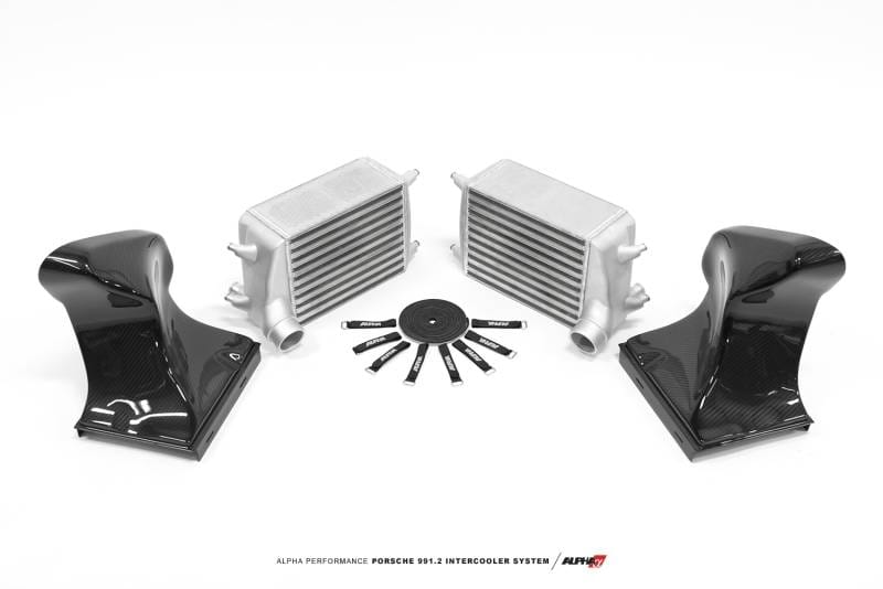 AMS ALP.26.09.0001-1 AMS Performance 16-19 Porsche Carrera/Carrera S (991.2) Alpha Intercooler Kit w/Carbon Fiber Shrouds thumbnail 6