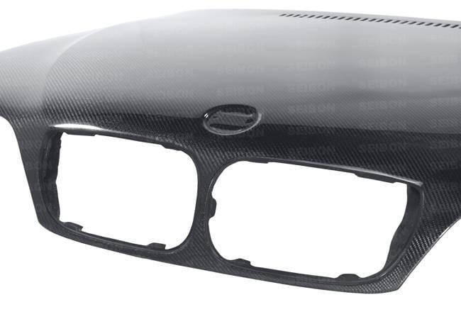 Seibon Carbon HD0205BMWE464D-OE Seibon 02-05 BMW 3 Series 4dr E46 (Manuf Date 7/02-7/06 Models Only) OEM-Style Carbon Fiber Hood thumbnail 6