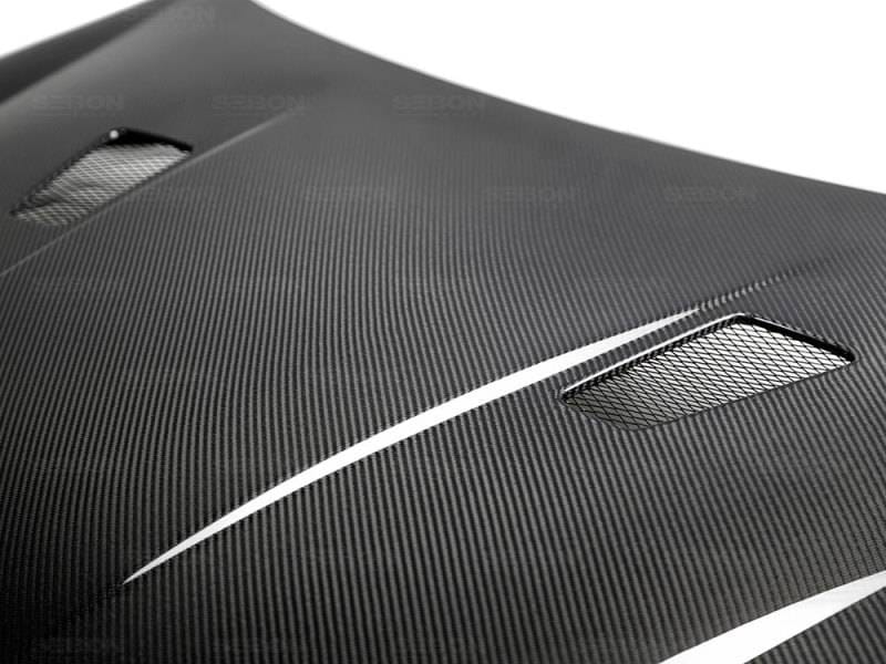 Seibon Carbon HD1011VWGTIB-TM Seibon 10-11 VW Golf GTI 5K/MK6 TM Carbon Fiber Hood w/ Shaved Emblem thumbnail 4