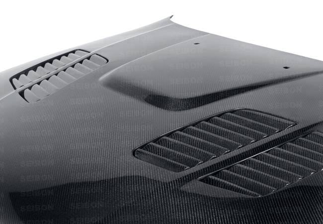 Seibon Carbon HD9703BMWE39-GTR Seibon 97-03 BMW 5 Series 4Dr (E39) GTR-Style Carbon Fiber Hood thumbnail 8