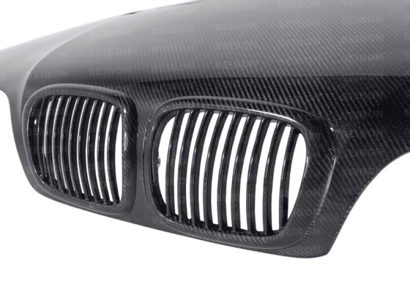 Seibon Carbon HD9703BMWE39-GTR Seibon 97-03 BMW 5 Series 4Dr (E39) GTR-Style Carbon Fiber Hood thumbnail 16