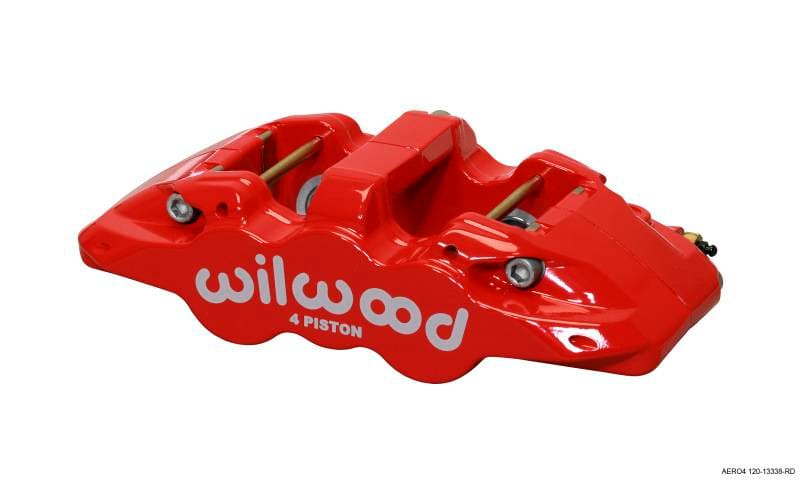 Wilwood 120-13338-RD Wilwood Caliper-Aero4 - Red 1.12/1.12in Pistons 1.10in Disc thumbnail 2