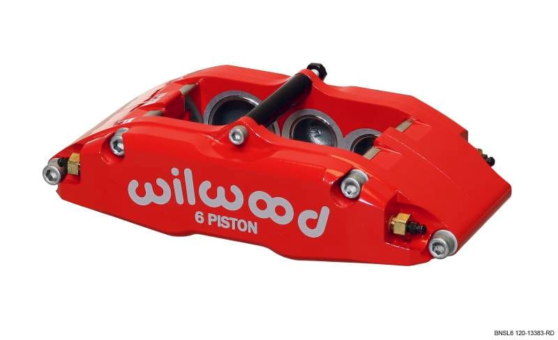Wilwood 120-13383-RD Wilwood Caliper-BNSL6-LH-Red 1.62/1.12/1.12in Pistons 1.10in Disc thumbnail 2
