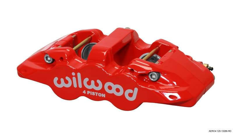 Wilwood 120-13286-RD Wilwood Caliper-Aero4-L/H - Red 1.88/1.62in Pistons 1.25in Disc thumbnail 2