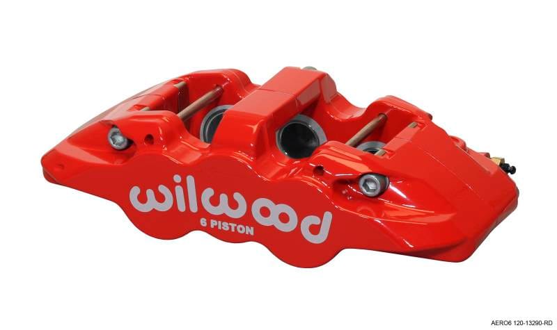 Wilwood 120-13290-RD Wilwood Caliper-Aero6-L/H - Red 1.62/1.12/1.12in Pistons 1.25in Disc thumbnail 2