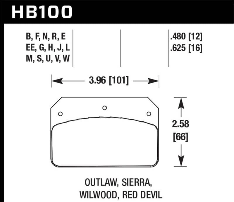 Hawk Performance kHB100U.625 Hawk Dynalite/Outlaw/Sierra Caliper DTC-70 .625 Thickness Motorsports Brake Pads thumbnail 6