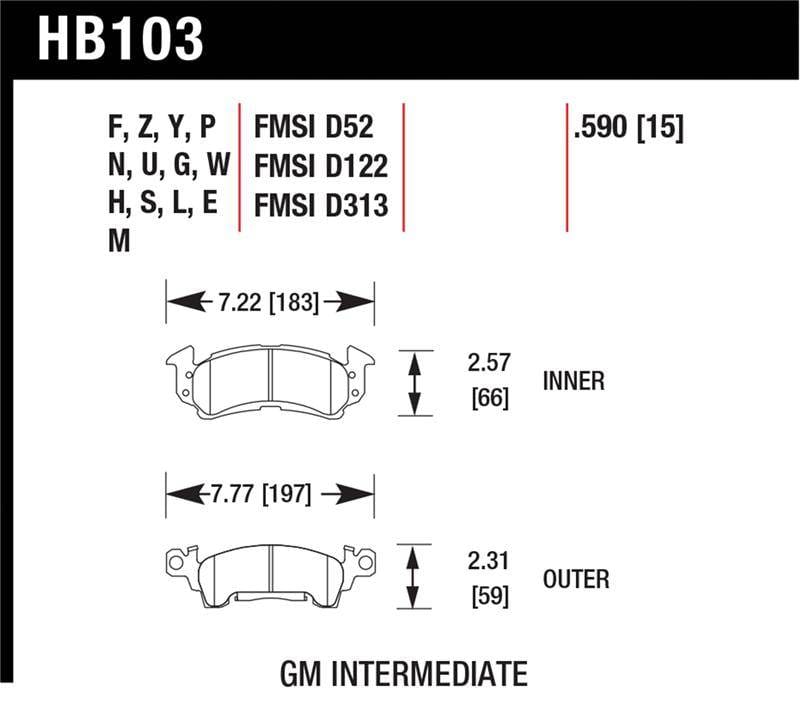 Hawk Performance kHB103F.590 Hawk HPS Street Brake Pads thumbnail 6