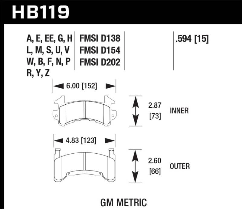 Hawk Performance kHB119Z.594 Hawk Performance Ceramic Street Brake Pads thumbnail 5