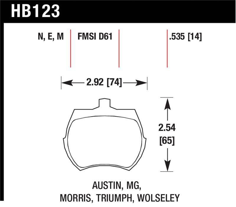 Hawk Performance kHB123N.535 Hawk HP+ Street Brake Pads thumbnail 4