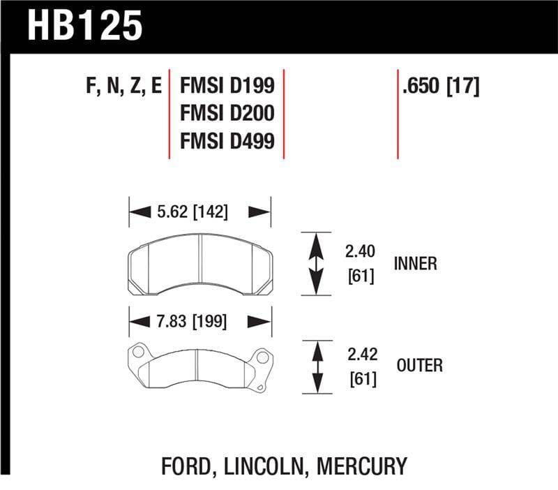 Hawk Performance kHB125F.650 Hawk HPS Street Brake Pads thumbnail 5