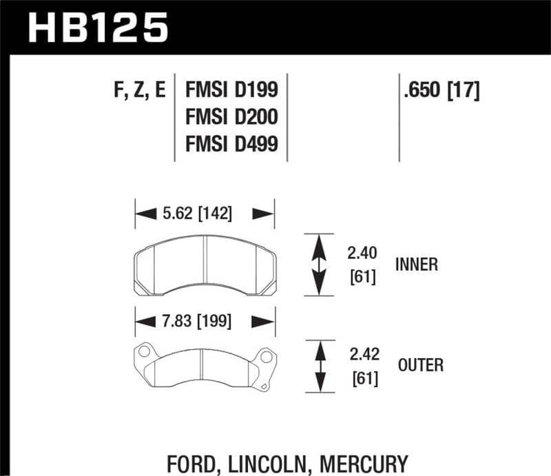 Hawk Performance kHB125F.650 Hawk HPS Street Brake Pads thumbnail 6