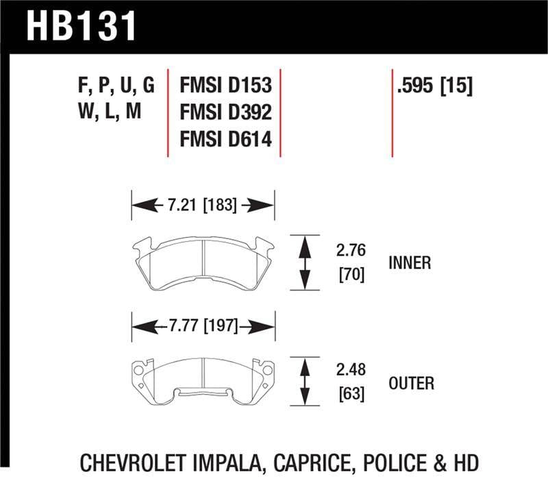 Hawk Performance kHB131F.595 Hawk HPS Street Brake Pads thumbnail 6