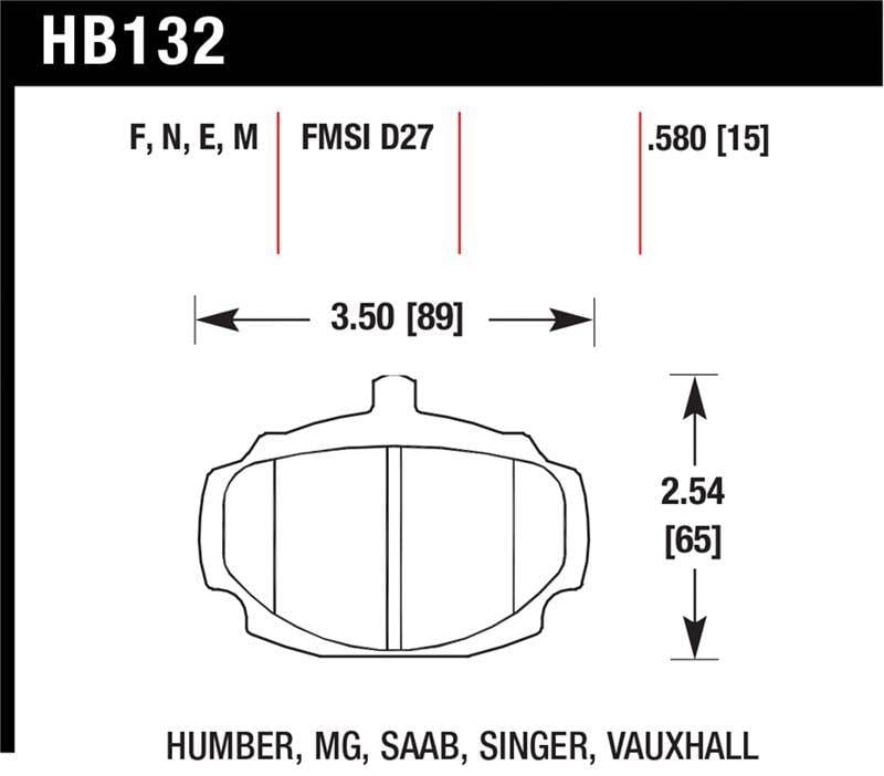 Hawk Performance kHB132N.580 Hawk HP+ Street Brake Pads thumbnail 6