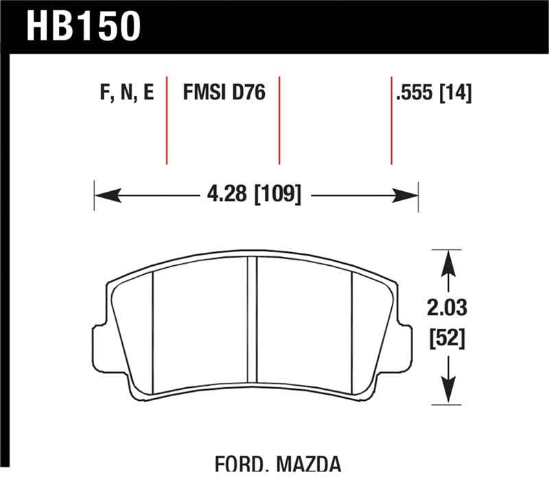Hawk Performance kHB150F.555 Hawk HPS Street Brake Pads thumbnail 5