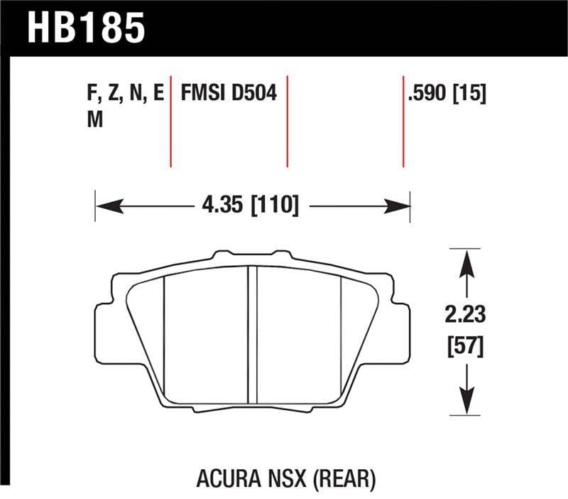 Hawk Performance kHB185N.590 Hawk HP+ Street Brake Pads thumbnail 5
