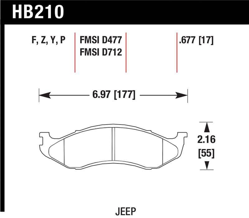 Hawk Performance kHB210Z.677 Hawk Performance Ceramic Street Brake Pads thumbnail 4