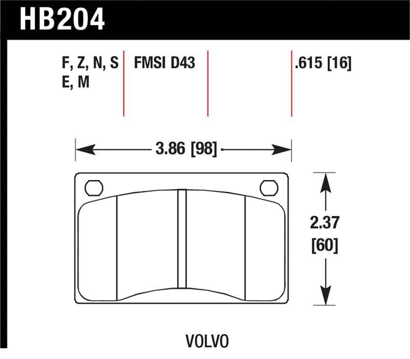 Hawk Performance kHB204N.615 Hawk HP+ Street Brake Pads thumbnail 5