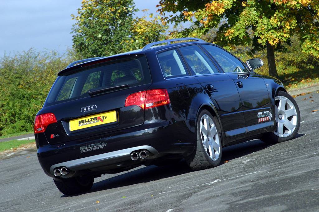 Milltek Resonated (Quieter) Cat-Back Exhaust System w/ 76.2MM Quad Tips for Audi B7 S4 SSXAU046 thumbnail 3