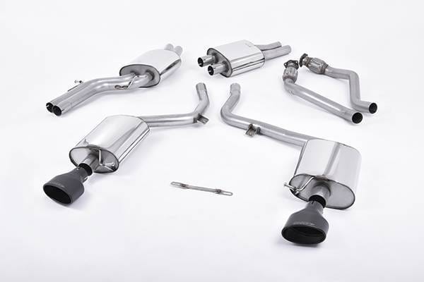 Milltek Resonated (Quieter) Cat-Back Exhaust System w/ Ceramic Black Oval Tips for Audi B8 S5 3.0T SSXAU266 thumbnail 2