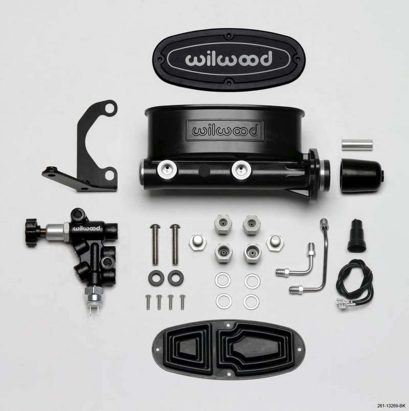 Wilwood 261-13269-BK Wilwood HV Tandem M/C Kit w L/H Bracket & Prop Valve - 1in Bore Black thumbnail 4