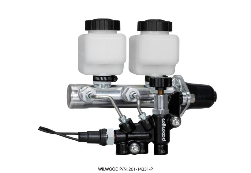 Wilwood 261-14251-P Wilwood Tandem Remote M/C Kit w L/H Bracket & Prop Valve - 1in Bore Ball Burnished thumbnail 2