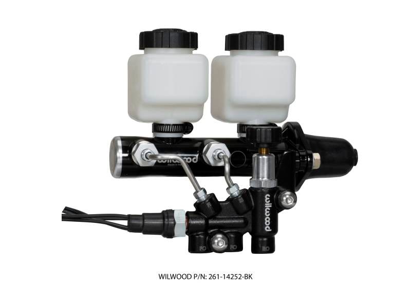 Wilwood 261-14252-BK Wilwood Tandem Remote M/C Kit w L/H Bracket & Prop Valve - 1 1/8in Bore Black thumbnail 2