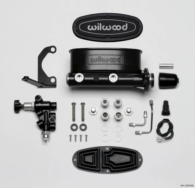 Wilwood 261-13270-BK Wilwood HV Tandem M/C Kit w L/H Bracket & Prop Valve - 1 1/8in Bore Black thumbnail 4