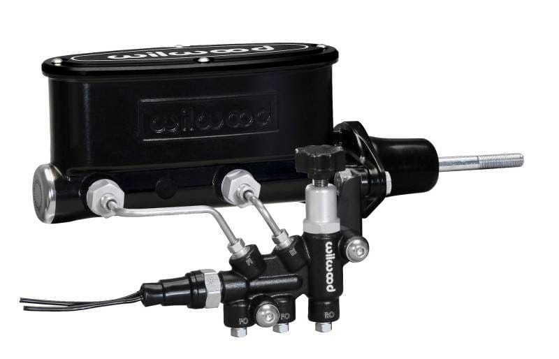 Wilwood 261-13271-BK Wilwood HV Tandem M/C Kit w L/H Bracket & Prop Valve - 7/8in Bore Black-W/Pushrod thumbnail 2