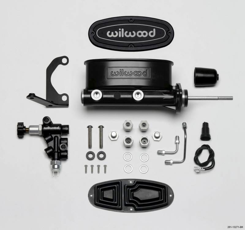 Wilwood 261-13271-BK Wilwood HV Tandem M/C Kit w L/H Bracket & Prop Valve - 7/8in Bore Black-W/Pushrod thumbnail 4