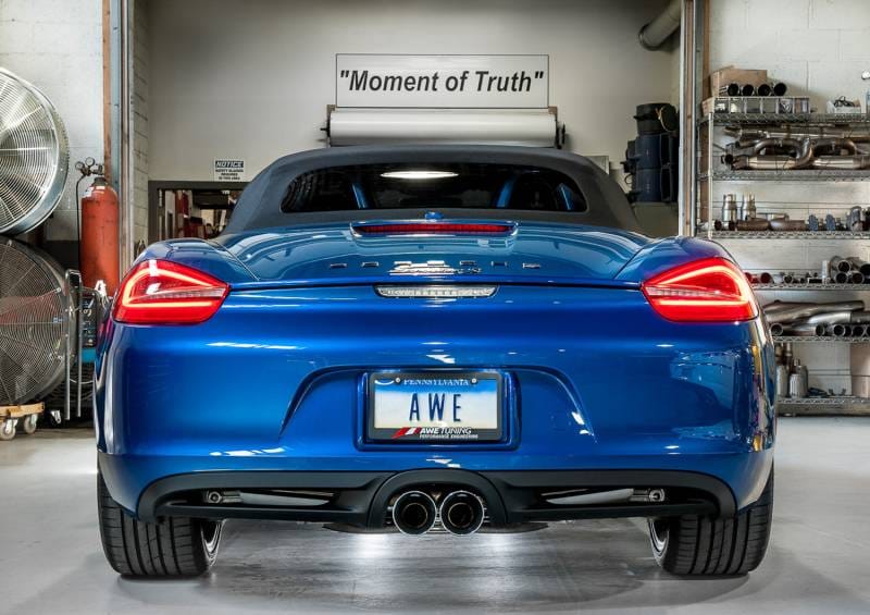 AWE Tuning 3010-33024 AWE Tuning Porsche 981 Performance Exhaust System - w/Diamond Black Tips thumbnail 8