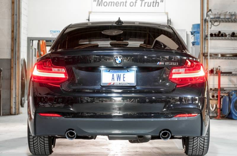 AWE Tuning 3010-32028 AWE Tuning BMW F22 M235i / M240i Touring Edition Axle-Back Exhaust - Chrome Silver Tips (90mm) thumbnail 4