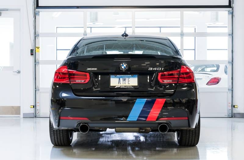 AWE Tuning 3010-32034 AWE Tuning BMW F3X 340i Touring Edition Axle-Back Exhaust - Chrome Silver Tips (102mm) thumbnail 4