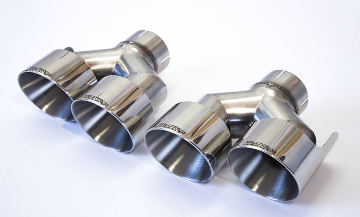 Milltek Non-Resonated (Louder) Cat-Back Exhaust System w/ Polished 100mm Quad Tips for Audi B8.5 S5 3.0T SSXAU409 thumbnail 2
