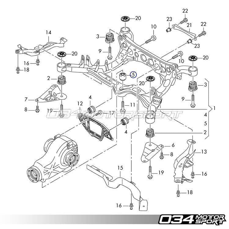 034Motorsport Billet Aluminum Rear Differential Mount Upgrade for B8 Audi A4/S4/RS4, A5/S5/RS5, Q5/SQ5 & C7 Audi A6/S6/RS6, A7/S7/RS7 034-505-2019 thumbnail 6