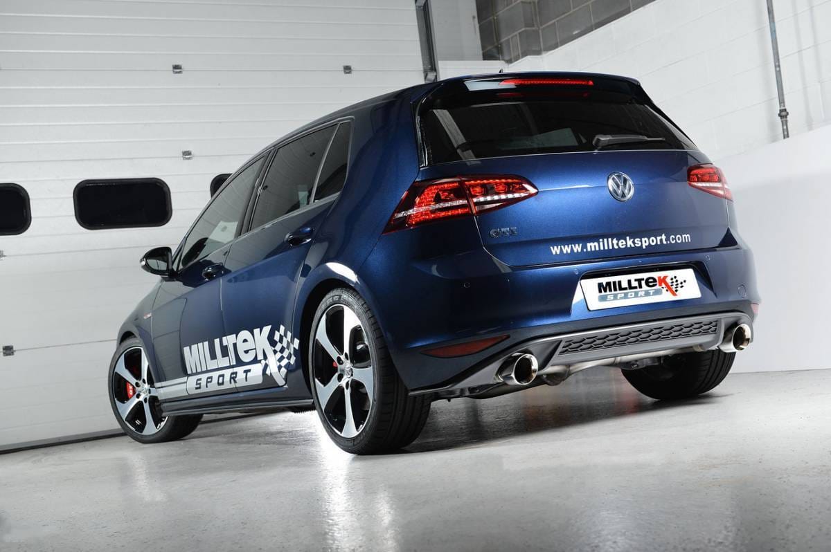 Milltek Sport Cat-Back Exhaust System w/o Rear Silencer (Louder) w/ Titanium Tips for VW MK7 GTI SSXVW274 thumbnail 2