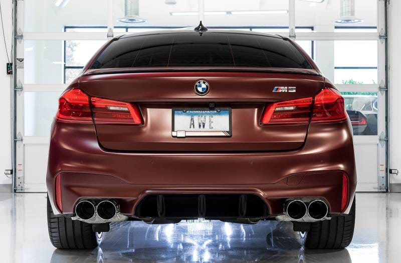 AWE Tuning 3025-42061 AWE Tuning 18-19 BMW M5 (F90) 4.4T AWD SwitchPath Axle-Back Exhaust - Chrome Silver Tips thumbnail 4