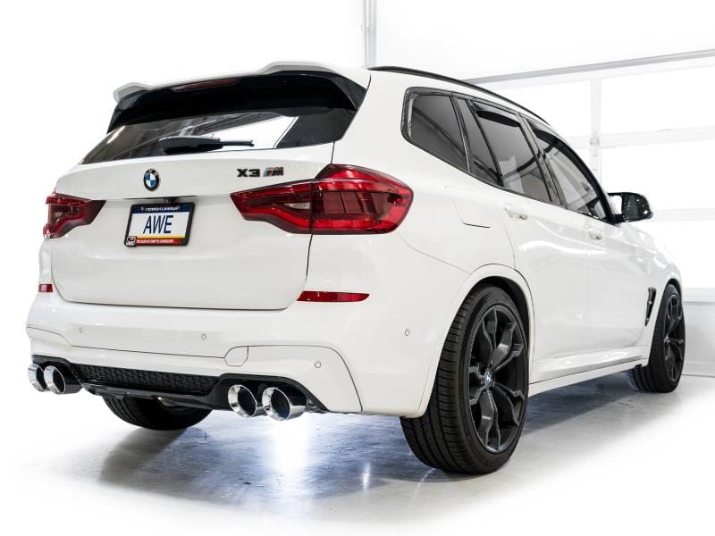 AWE Tuning 3025-42301 AWE Tuning 20-25 BMW X3 M/M Comp (F97) AWD SwitchPath Axle-Back Exhaust - Chrome Silver Tips thumbnail 6
