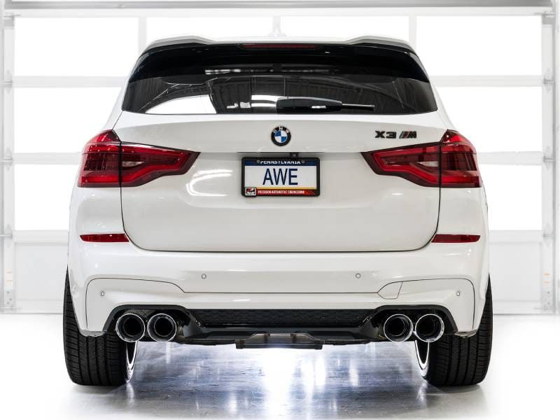 AWE Tuning 3025-42301 AWE Tuning 20-25 BMW X3 M/M Comp (F97) AWD SwitchPath Axle-Back Exhaust - Chrome Silver Tips thumbnail 8