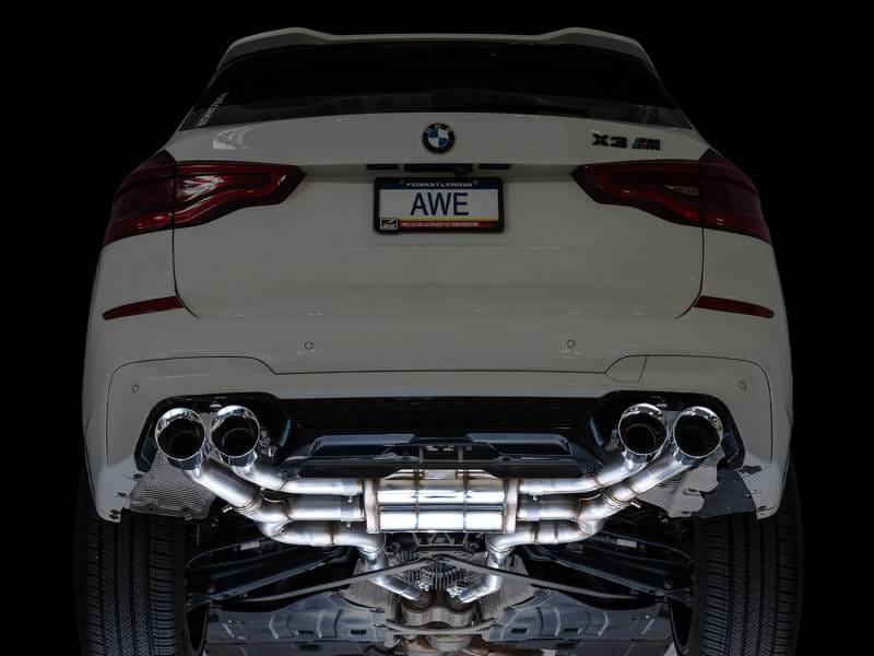 AWE Tuning 3025-42301 AWE Tuning 20-25 BMW X3 M/M Comp (F97) AWD SwitchPath Axle-Back Exhaust - Chrome Silver Tips thumbnail 9